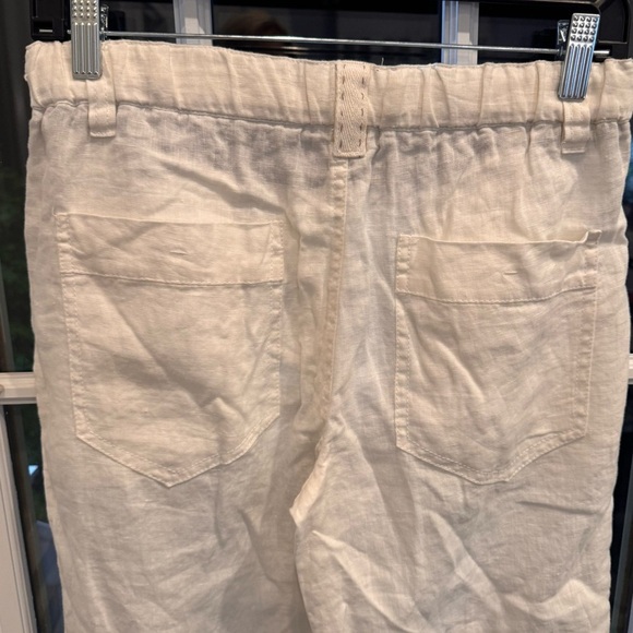 Zara Girls Linen Blend Pants Sz 11-12 Years Roll Tab Leg Pockets NWOT - Picture 2 of 16